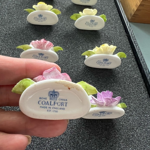 Card Holder Coalport Porcelain bone china, 8 pieces made in England, pre-owned. - Picture 11 of 11